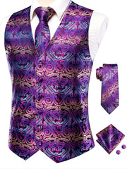 Men's Vintage Fit Sleeveless Vest Set Formal Suit Waistcoat