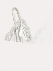  Sexy Lace Trim Nightdress V Neck Sleep Dress