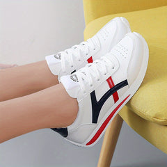 Women's Colorblock Mesh Sneakers Low Round Toe Lace Up Shoes