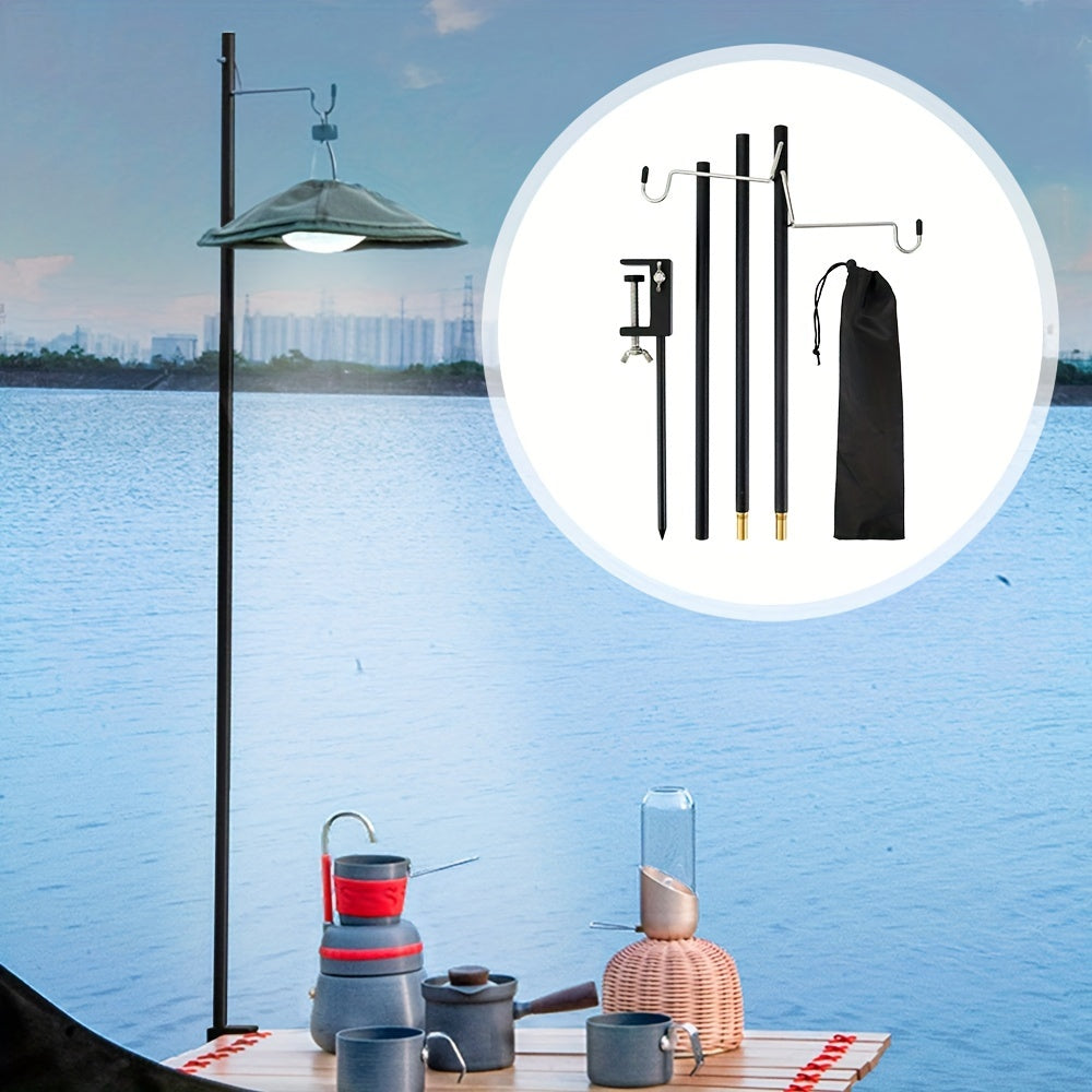 Aluminum Alloy Camping Folding Lamp Pole Adjustable Lantern Stand