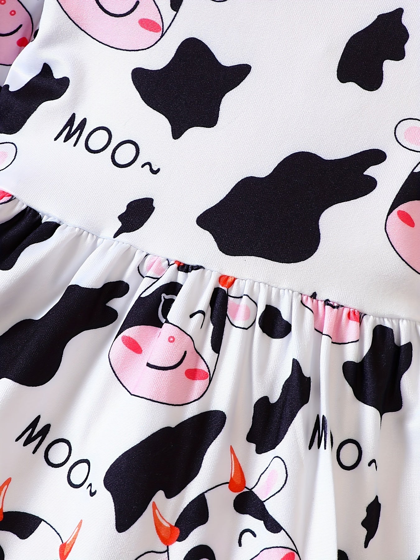 Cow Printed Dress for Baby Girl
