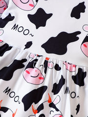 Cow Printed Dress for Baby Girl