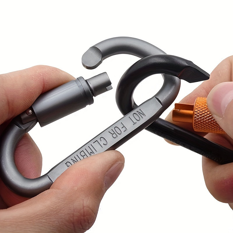 1pc D Type Mountaineering Buckle with Locksnap Nut High Aluminum Backpack Buckle