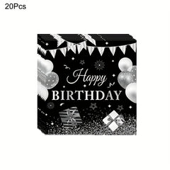 24pcs 18th Birthday Party Supplies Paper Plates Cups Napkins Party Tableware
