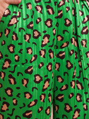 Leopard Print Wide Leg Trousers
