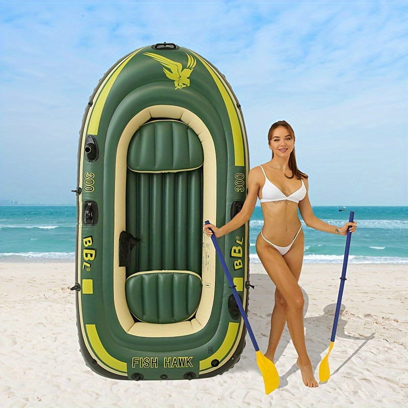 3-Person Inflatable Fishing Kayak with Hard Bottom