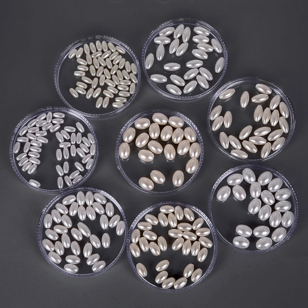 Bag of Oval ABS Pearl Spacer Beads DIY Jewelry Findings