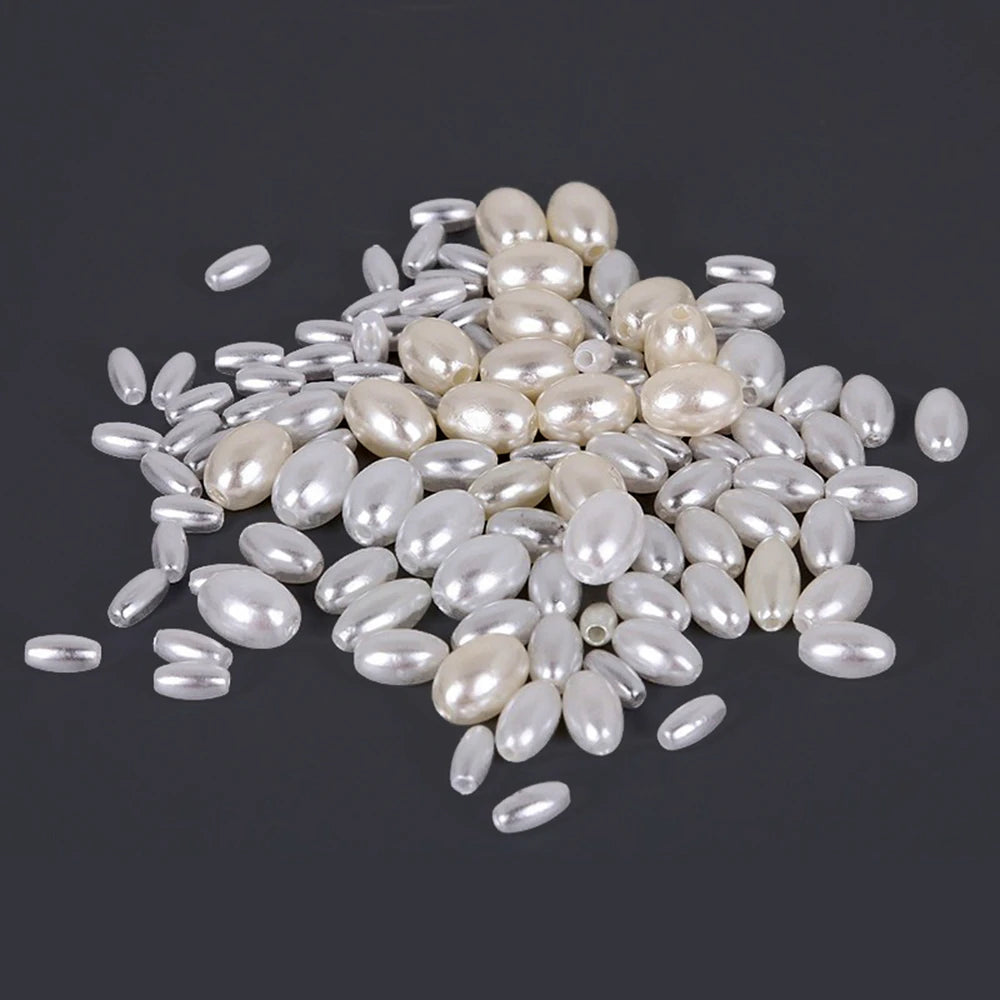 Bag of Oval ABS Pearl Spacer Beads DIY Jewelry Findings