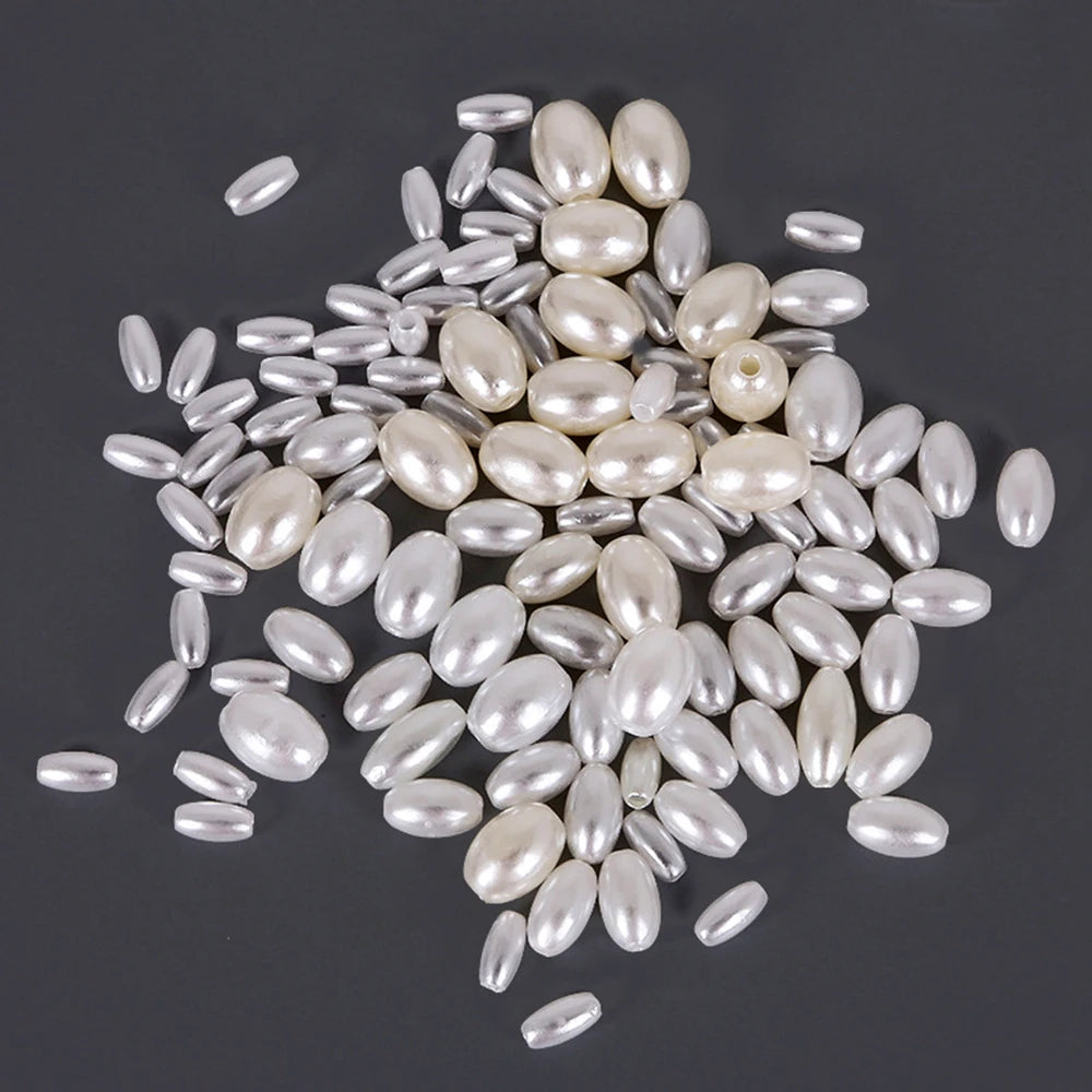 Bag of Oval ABS Pearl Spacer Beads DIY Jewelry Findings