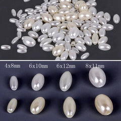 Bag of Oval ABS Pearl Spacer Beads DIY Jewelry Findings