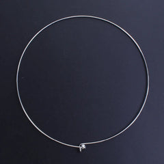 304 Stainless Steel Collar Choker Necklace Removable Ball End Cap DIY Jewelry