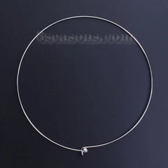 304 Stainless Steel Collar Choker Necklace Removable Ball End Cap DIY Jewelry