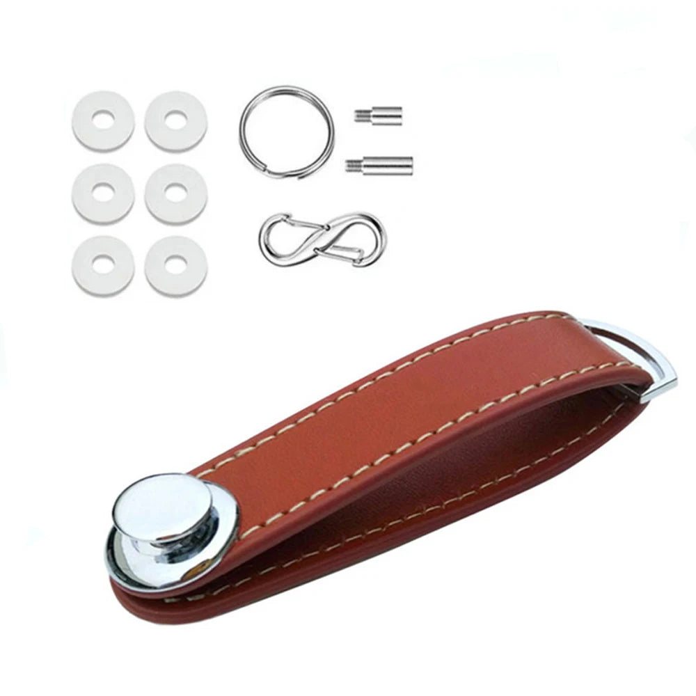 Smart Leather Car Key Pouch Wallet Holder Chain Organizer