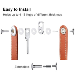 Smart Leather Car Key Pouch Wallet Holder Chain Organizer