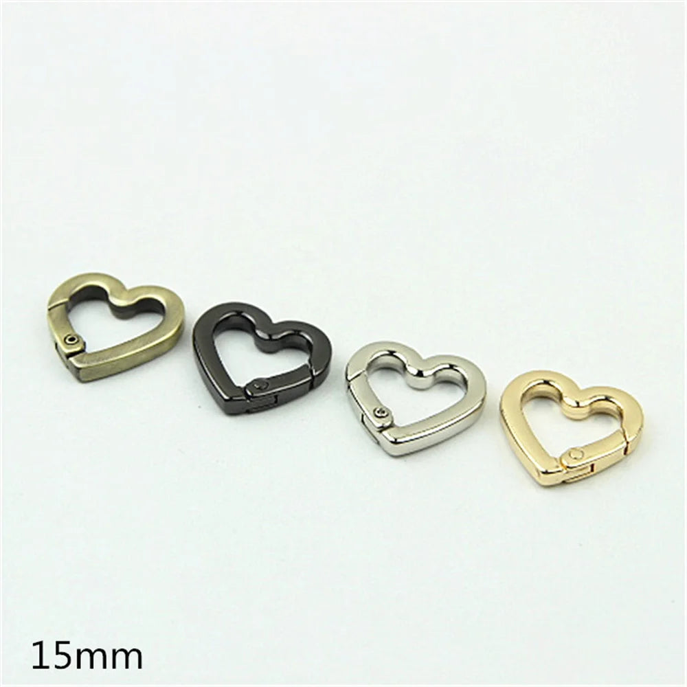 Heart Shape Metal Spring Handbag Buckle Key Ring Pendant Key Chain Clip