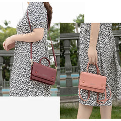 Mini Square PU Leather Shoulder Bag Stone Pattern Purse