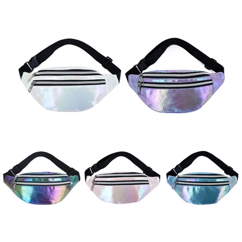 Holographic Fanny Pack Laser PU Waist Bag for Girls