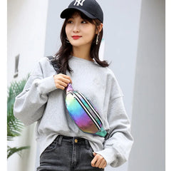 Holographic Fanny Pack Laser PU Waist Bag for Girls