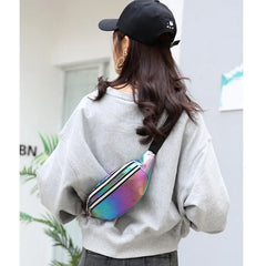 Holographic Fanny Pack Laser PU Waist Bag for Girls