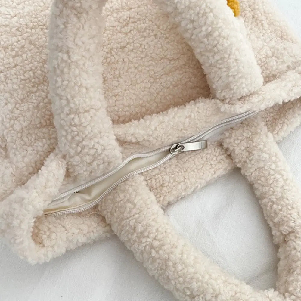 Woman Goose Cashmere Shoulder Bag Girl Cashmere Handbag Winter Warm