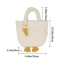 Woman Goose Cashmere Shoulder Bag Girl Cashmere Handbag Winter Warm
