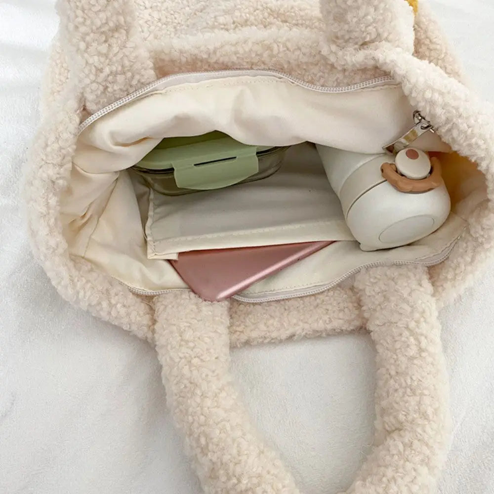Woman Goose Cashmere Shoulder Bag Girl Cashmere Handbag Winter Warm