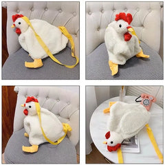 Women Plush Crossbody Chicken Shoulder Bag Cartoon Purse Mini Messenger Tote Han