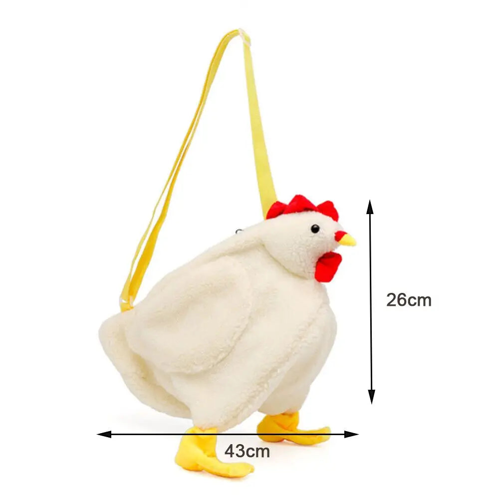 Women Plush Crossbody Chicken Shoulder Bag Cartoon Purse Mini Messenger Tote Han