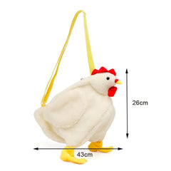 Women Plush Crossbody Chicken Shoulder Bag Cartoon Purse Mini Messenger Tote Han
