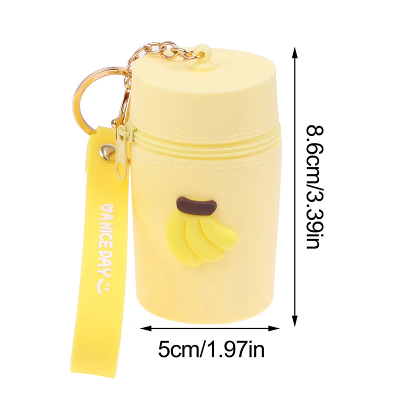 Silicone Bucket Bag Coin Purse with Keychain Pendant