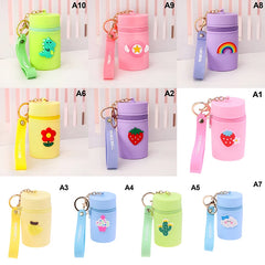 Silicone Bucket Bag Coin Purse with Keychain Pendant