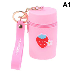 Silicone Bucket Bag Coin Purse with Keychain Pendant