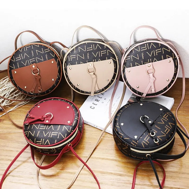 Vintage Leather Crossbody Bag Women Shoulder Small Handbag Mini Tote Bag