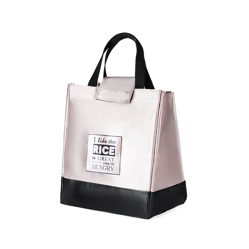 Large Pink Lunch Bag for Women Insulated Thermal Bento Pouch Tote