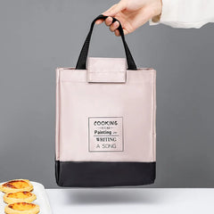Large Pink Lunch Bag for Women Insulated Thermal Bento Pouch Tote