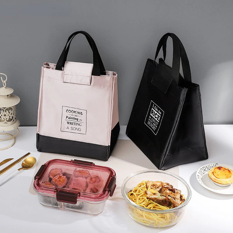 Large Pink Lunch Bag for Women Insulated Thermal Bento Pouch Tote