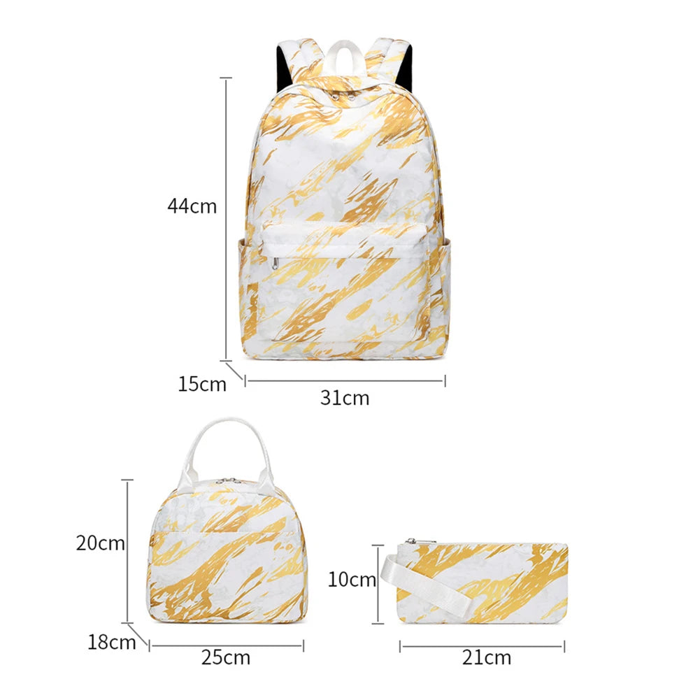 Colorful Girls School Bags Children Cartoon Lightweight Backpack with Lunch Bag