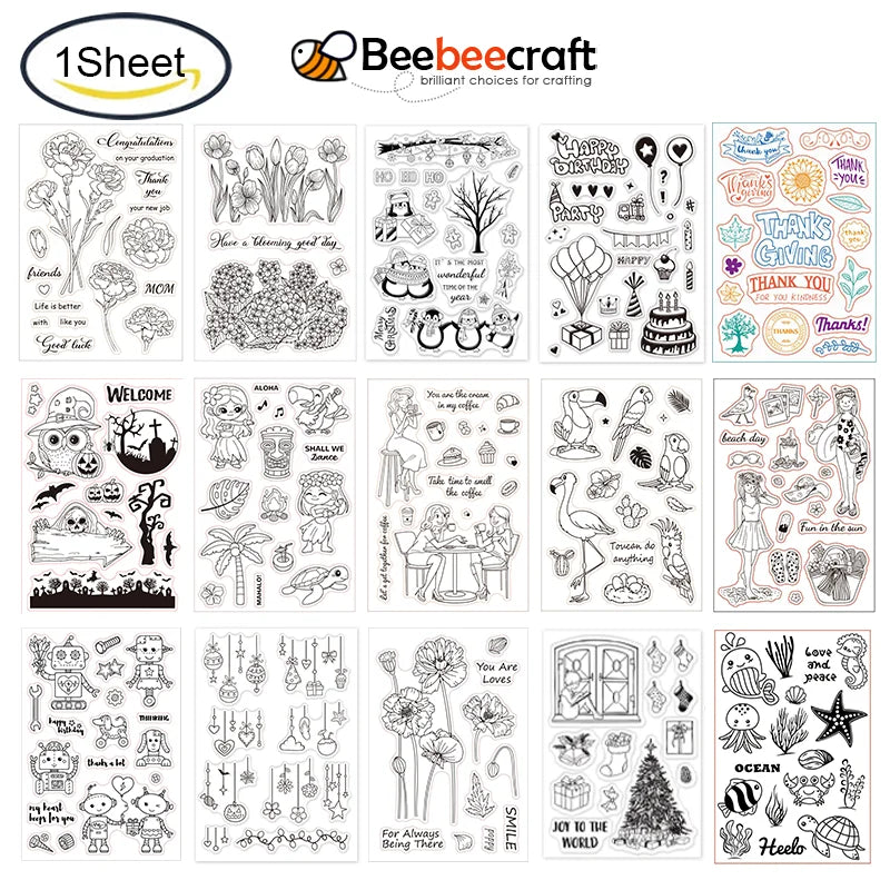 Silicone Clear Stamp Party Ornaments Clear Stamps Christmas Birthday Theme