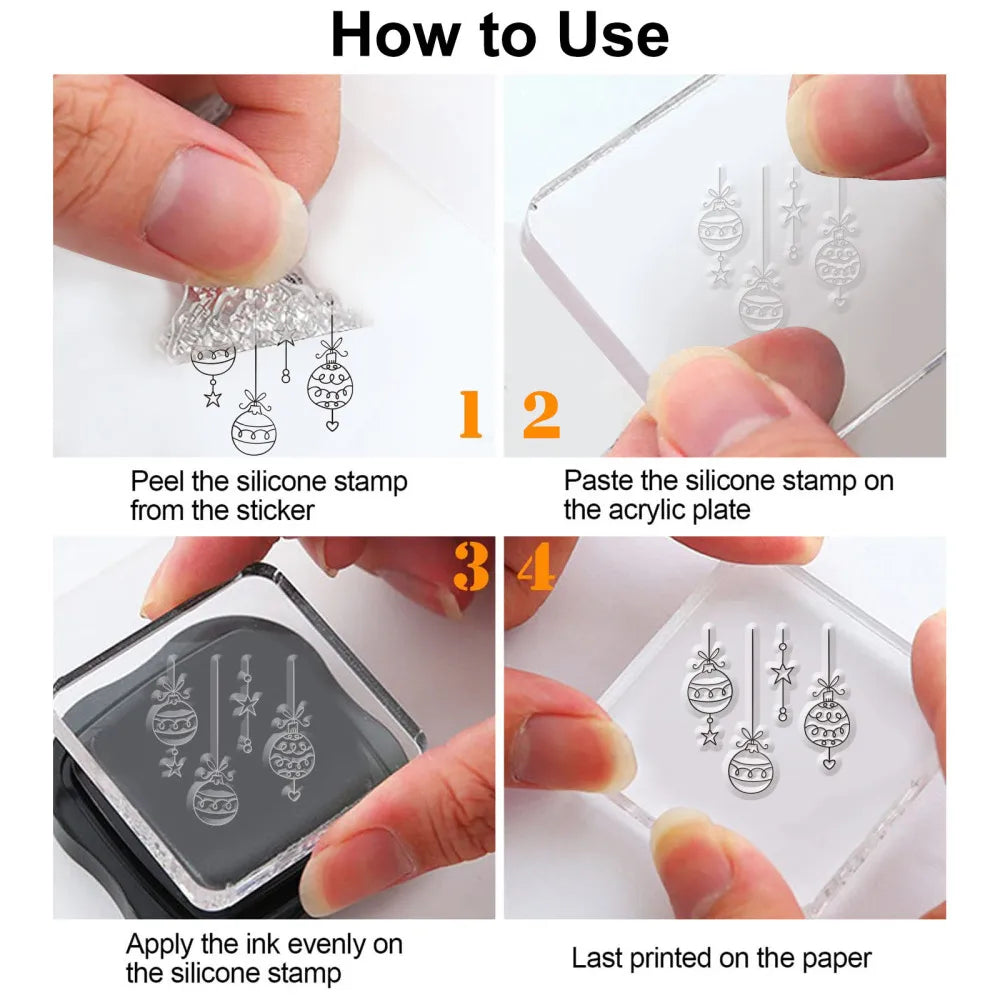Silicone Clear Stamp Party Ornaments Clear Stamps Christmas Birthday Theme