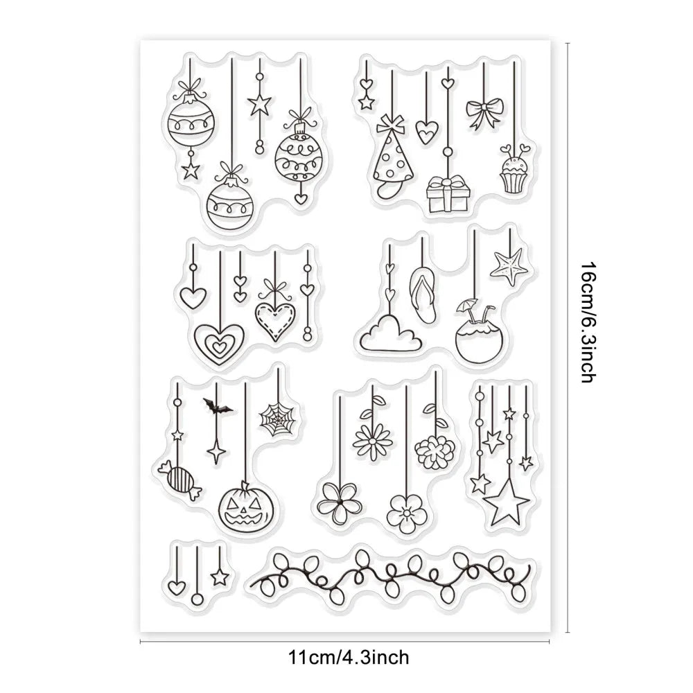Silicone Clear Stamp Party Ornaments Clear Stamps Christmas Birthday Theme