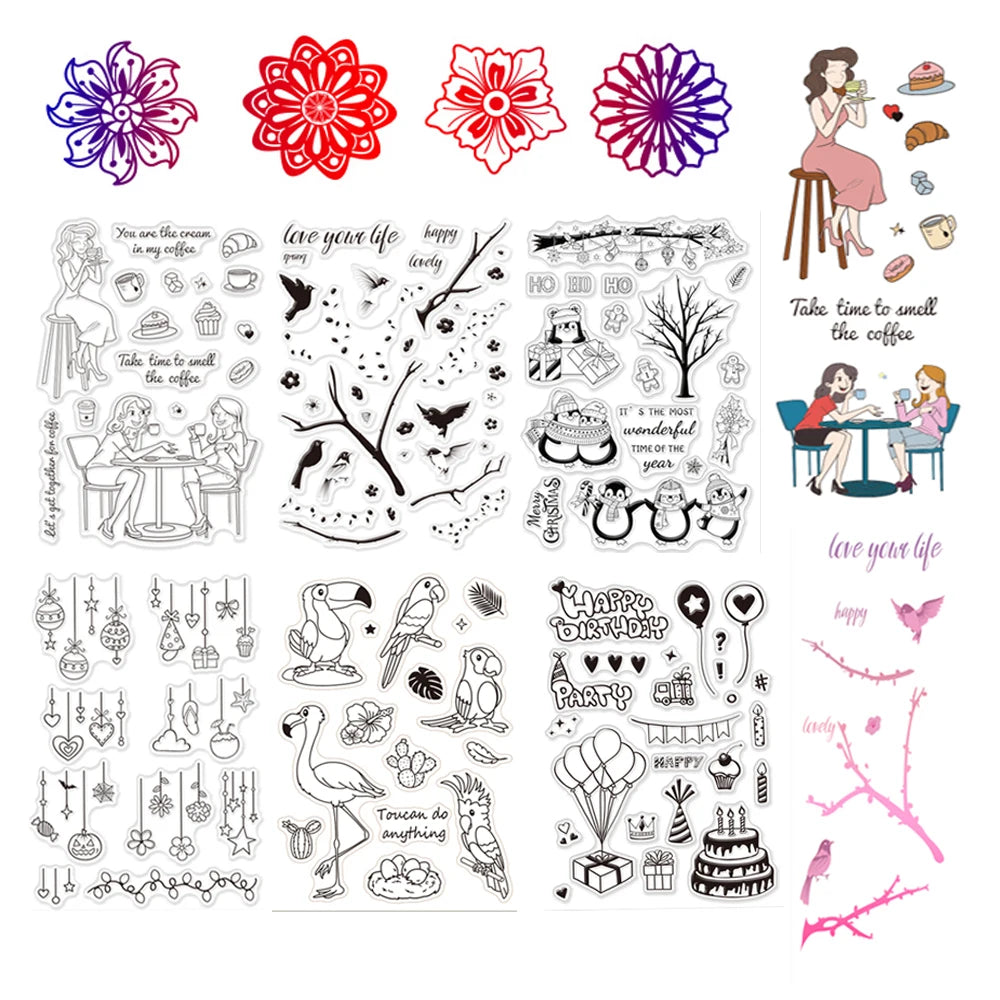 Silicone Clear Stamp Party Ornaments Clear Stamps Christmas Birthday Theme
