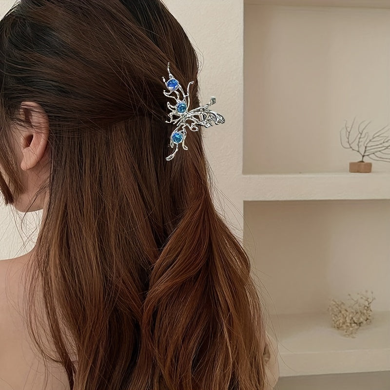 Metal Butterfly Hair Clip Large Shark Claw Headdress