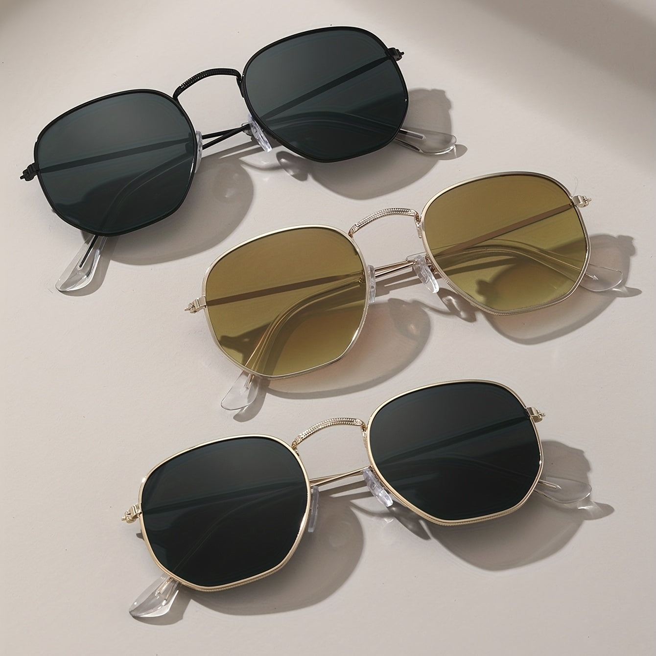 Square Metal Sunglasses Anti Glare UV400