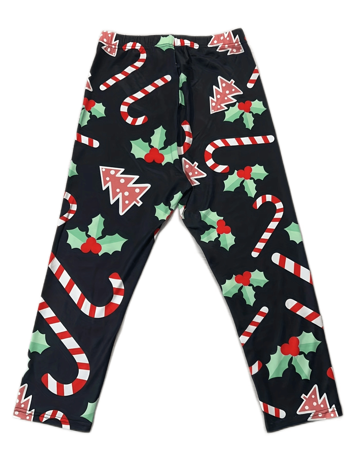 Christmas Print Skinny Capris Leggings Elastic Waist Cropped Leggings