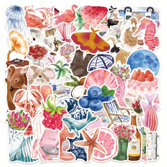 Cartoon Watercolor Theme Stickers Colorful Sealing Stickers