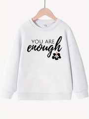 Girls Round Neck Sweatshirt Long Sleeve Top Pullovers