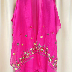 Boho Flower Embroidery Shawl Sunscreen Bikini Cover Up