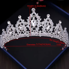 Silvery Rhinestone Crystal Crown Headband Princess Crown