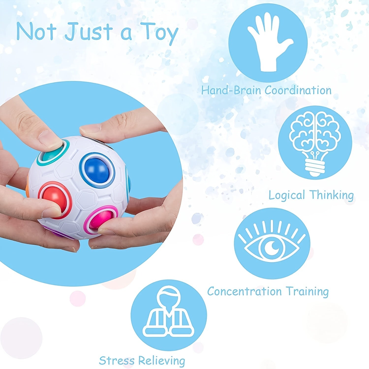 Cube Rainbow Ball Puzzle Ball Toy For Kids And Adults