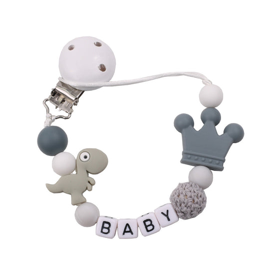Small Dinosaur Pacifier with Silicone Chain